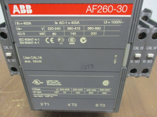 ABB 1SFL537001R7011 AF260-30 3-phase 100-250V 50/60Hz / 100-250V Miniature Circuit Breaker - Image 3