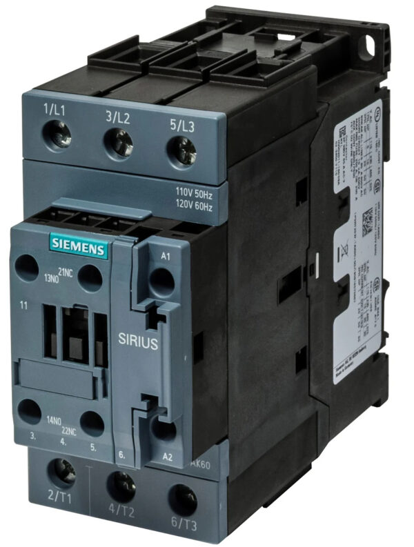 Siemens 3RT6023-1AN20 Motor 220V 9A 1NO/1NC Control Contactor - Image 3
