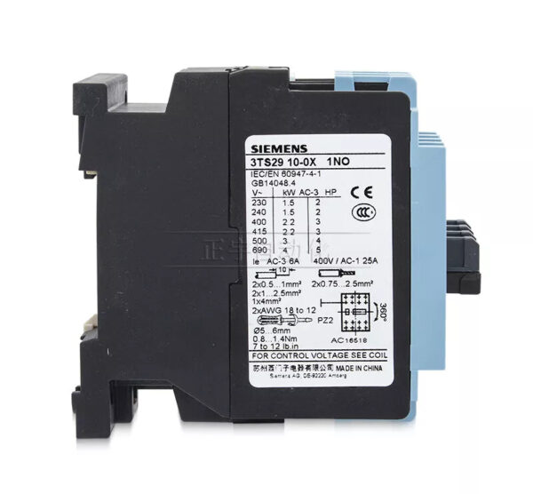 Siemens 3TS2900-0XM0 3TS29 10-0X 3TS29001NO 4 Open AC-3 6A 220V Contactor - Image 3