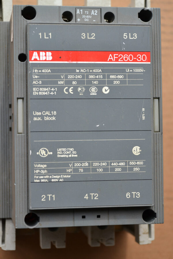 ABB 1SFL537001R7011 AF260-30 3-phase 100-250V 50/60Hz / 100-250V Miniature Circuit Breaker - Image 4