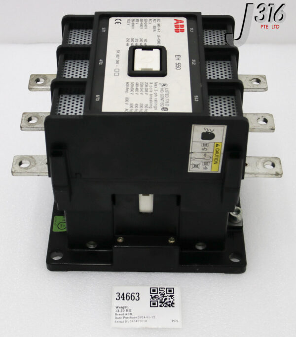 ABB EH550 SK827005 3-POLE CONTACTOR 1000V EH550-30-11 220VAC Medium Voltage Circuit Breaker Module - Image 6