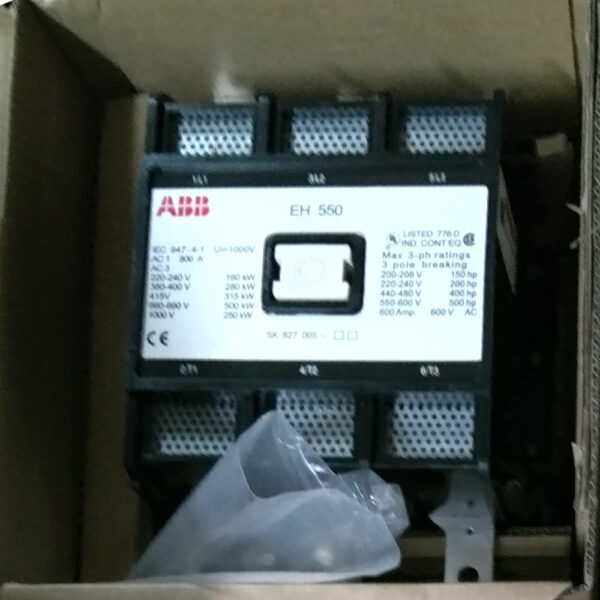 ABB EH550 SK827005 3-POLE CONTACTOR 1000V EH550-30-11 220VAC Medium Voltage Circuit Breaker Module - Image 3