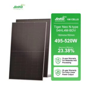 Jinko 54HL4M-BDV 495W 500W 505W 510W 515W 520W Bifacial Double Glass Solar Panel