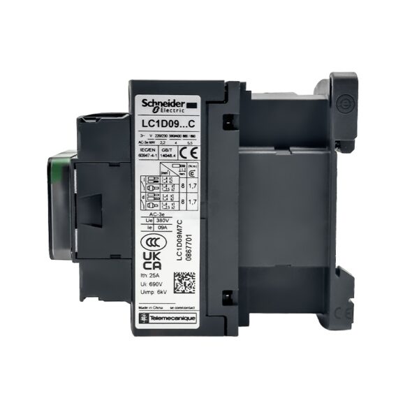 Schneider LC1D09 LC1D09M7 3-phase 110V 220V Contactor - Image 2