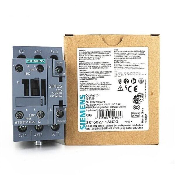 Siemens 3RT6027-1AN20 220V 32A 1NO/1NC Motor Control Contactor - Image 4