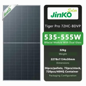 Jinko Tiger PRO 72HC-BDVP 535W 540W 545W 550W 555W Mono Perc Solar Panel