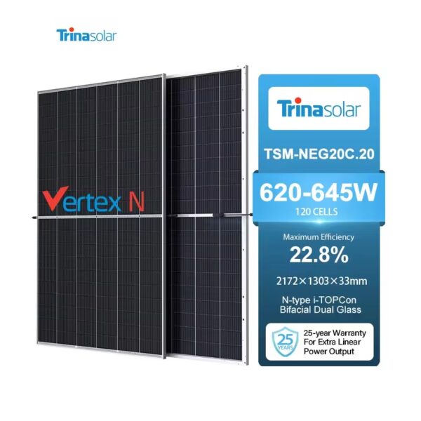Trina Solar Panel TSM-NEG20C.20 650W - 680W 655watt Bifacial Solarpanel Solarmodul Mono N Type PV Module