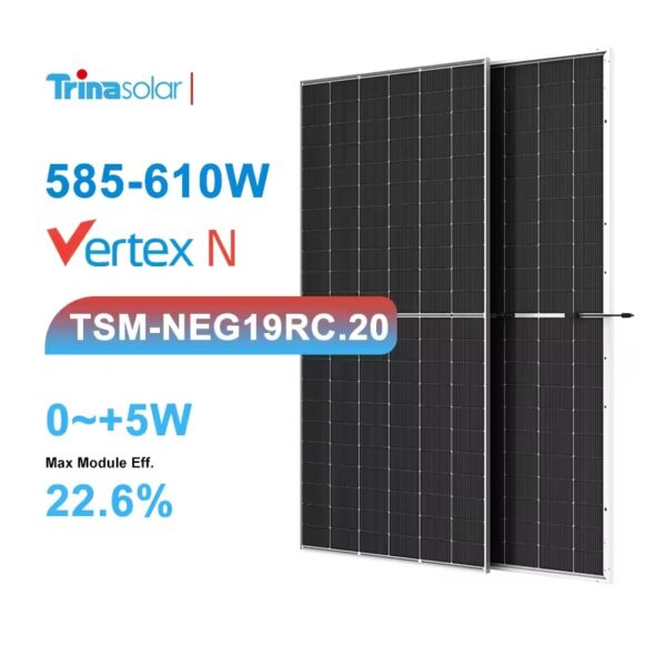 Trina Solar Vertex N TSM-NEG19RC.20 605W - 635W Bificial TOPCon Solar PV Module Panels