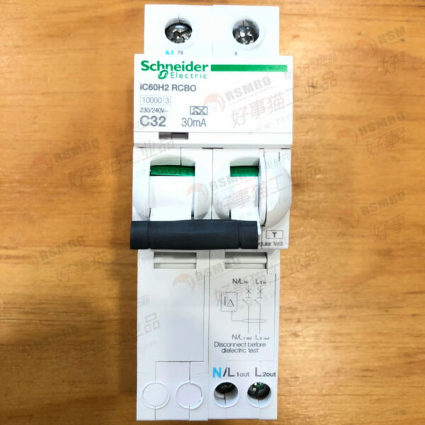 Schneider A9D11210 240V RCBO iC60H2 2P10A 30mA Overcurrent protection circuit breaker - Image 3