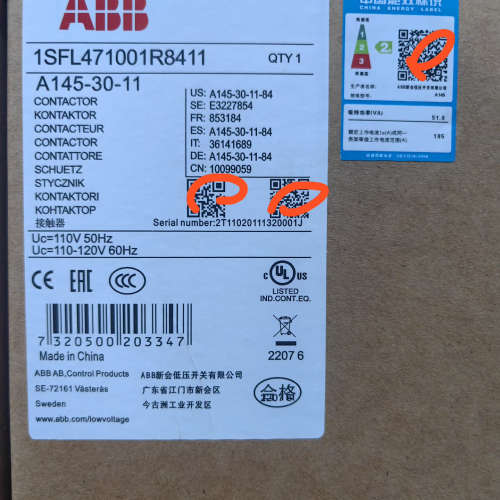 ABB 1SFL471001R8411 Original AC Contactor A145-30-11-84 Coil Voltage AC110V 220-230V 50Hz / 60Hz Contactor - Image 5