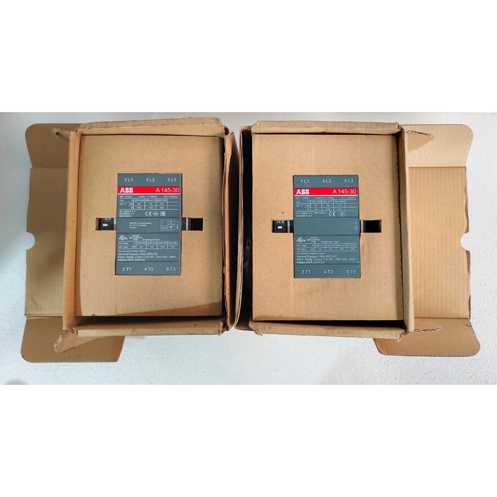 ABB 1SFL471001R8411 Original AC Contactor A145-30-11-84 Coil Voltage AC110V 220-230V 50Hz / 60Hz Contactor - Image 2