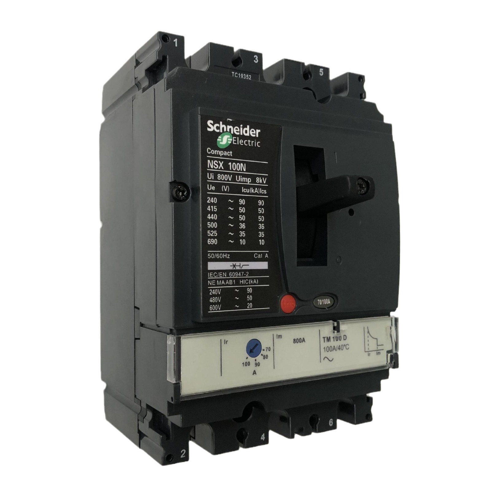 Schneider NSX100N TM100D 3P 100A LV429840 Molded Case Circuit Breakers - Image 3